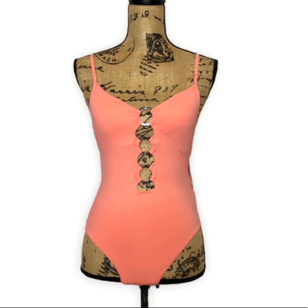 Seafolly Ring Front Maillot One Piece in Peach 6